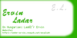 ervin ladar business card